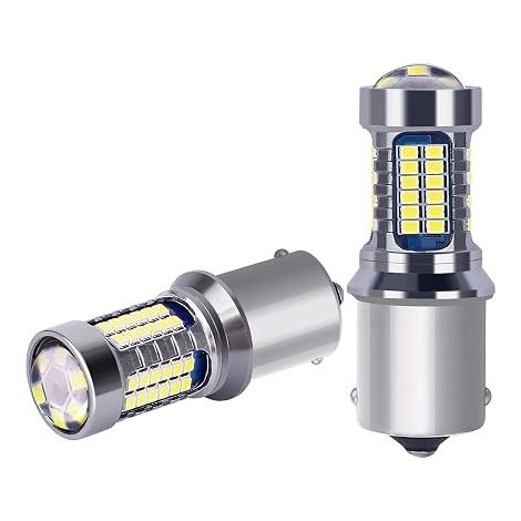 P21w LED Ampoules 1156 Ba15s 12V 24V, 60SMD Brillant Blanche 6000K, Pour Auto Voiture RV Camions DRL Feux de Jours, Feu de Recul, Feux de Brouillard arrière. (1/5)
