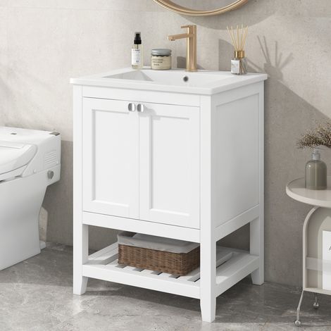 Mobile bagno con lavabo 61 x 46 x 90 cm bianco HAVRYA (1/5)