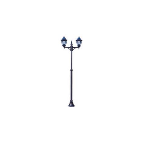 Lampadaire 2 lumières sur poteau modèle Berlin - 2X100w IP44 cm.72x230h. couleur noire