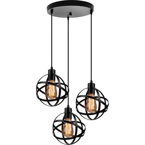 Suspension - Lustre En Métal Noir - Abat-jour Dôme Avec Motif Alvéolaire - Pour Salle À Manger Chambre Cuisine Îlot - 1 Pièce