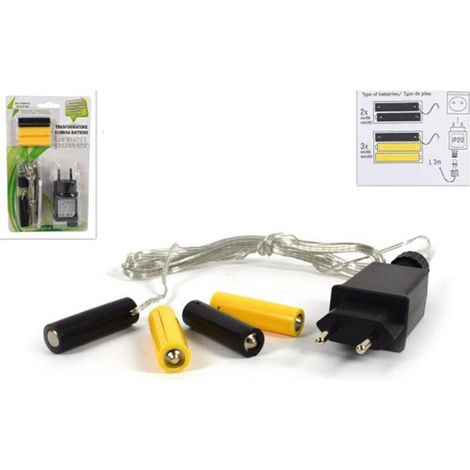 Lupex Shop - Trasformatore adatto a tutti i prodotti che funzionano a batteria, lunghezza cavo: 3m 220-240V per pile Stilo