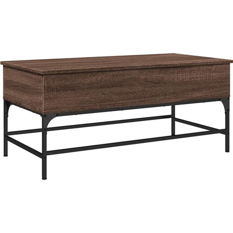 Maison Exclusive - Mesa de centro madera ingeniería metal roble m