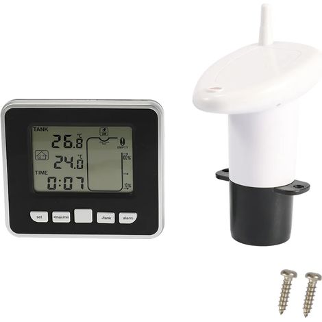 Sensor ultrasónico de nivel de agua con receptor interior, sensor de profundidad de líquido para tanque de agua, pantalla LCD de temperatura