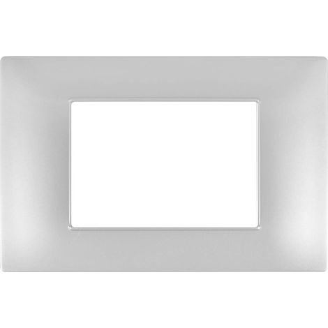 Placca Basic 3M 4M 7M Cromo Lucido Compatibile Vimar Plana 3 POSTI (1/2)