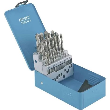 Hazet 2128N-1 Juego de 25 Brocas Helicoidales HSS Acero