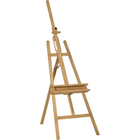Cavalletto Treppiede da Pittura 65x110x180-235 cm in Legno Naturale (1/5)