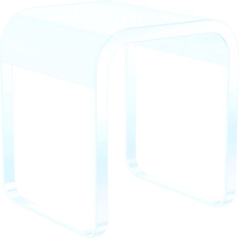 Tabouret de douche, assise blanche, structure chromée