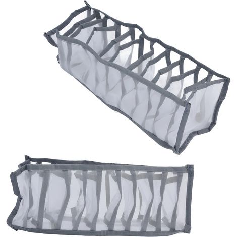 Unterwäsche-Organizer aus atmungsaktivem Netzgewebe, faltbar, mit mehreren Fächern, Aufbewahrungsbox für Socken, BHs und Slips (11 Fächer) (1/5)