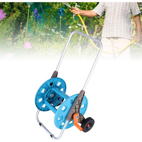 Tragbare Schlauchtrommel mit Rädern, Wasserschlauchwagen, einziehbar, passend für 80-m-Schläuche, ABS+PP+Aluminiumrohr (1/5)