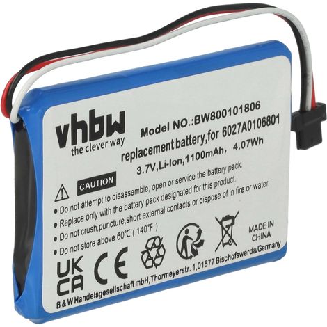 vhbw 1x Akku kompatibel mit TomTom XL IQ Routes Edition, XL2 V4, 4ET0.002.02, 4ET03, XL IQ GPS Navigation Navi (1100 mAh, 3,7 V, Li-Ion)