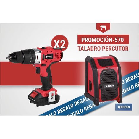 Pack de perceuse à percussion et haut-parleur Bluetooth 2 uds.