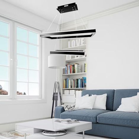 Lampadario a Sospensione LED Rettangolare Dimmerabile Nero