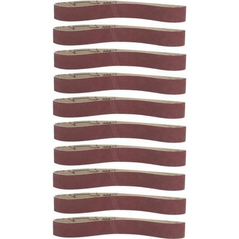 10pcs Ceinture de ponçage Ceinture abrasive d'alumine Bande de ponçage Meulage des bandes de papier abrasif 520×20(400)