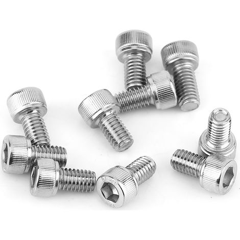 Vis à tête cylindrique creuse en inox, écrous hexagonaux et rondelles, kit de fixation M6 120 pièces (1/3)