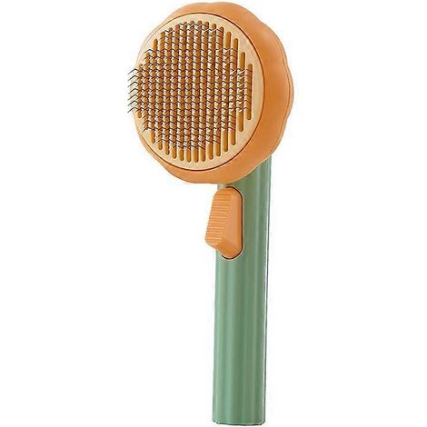 Lot de 1 brosse pour chat, brosse de toilettage autonettoyante pour chien, brosse pour enlever les poils, brosse pour animaux (1/5)
