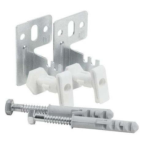Blanc Habitat – Support de fixation chauffage central pour radiateur acier – Console avec pièce d'écartement réglable 20-30mm – Système anti-bruit