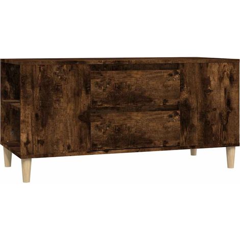 Meuble TV, Étagère TV, Meuble de Salon, Moderne Chêne fumé 102x44,5x50 cm Bois d'ingénierie OIB8165E (1/5)