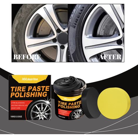 Car Tire Gloss Cream - Daily Car Tire Maintenance, Polishing, Refinishing, Cleaning and Care Cream - 100g + Sponge -- BIEMMEDUE (1/5)