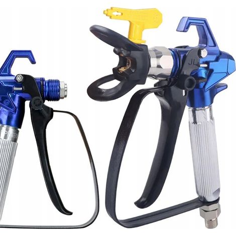 Rosfix Set UltraSpray BlueJet BJ1 – Farbspritzpistole mit Düse 517 & Filter  3000 psi, 1/4" Anschluss, 7/8" Kopfgewinde  Für Acryl, Latex, Emulsion  Lackierzubehör