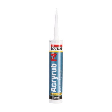 Soudal – Mastic acrylique blanc 300 ml – Résistant de -20 °C à +80 °C – Application entre +5 °C et +30 °C – Pour espaces confinés