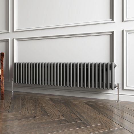 Biubiubath Traditional Cast Iron Style Radiator Horizontal 3 Column Anthracite 300x1460mm