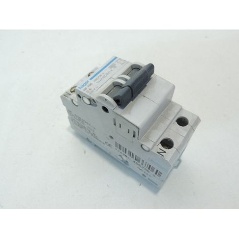 Disjoncteur 6A 1P+N courbe C 10kA 2 modules HAGER NFN706