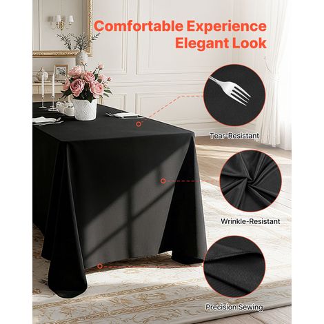 Nappe rectangulaire noire - 1778 x 3048 mm couverture de table en (1/5)