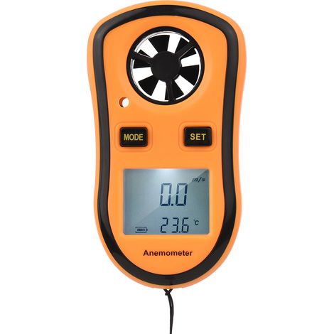 Anémomètre numérique portable,appareil de mesure de la vitesse du vent, de la vitesse de l'air et de la température avec écran LCD rétroéclairé et indicateur de refroidissement éolien (1/5)