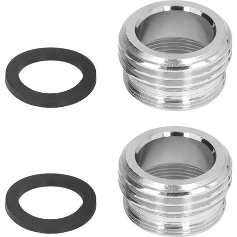 2 Adaptateurs de Robinet Droits Filetés 15/16" Mâle 27/32" Femelle vers 17/16" pour Tuyau d'Arrosage
