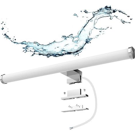 Lampe Miroir Salle de Bain 10W 1200LM 40cm Blanc Neutre 4000K 230V IP44 Lampe Miroir 3 en 1 Miroir Lumineux LED Non Scintillement Étanche Lamp de Miroir 400mm (1/5)