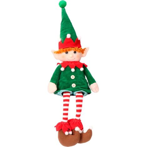 Pendaglio a forma di Elfo con gambe penzolanti, decorazione natalizia da 60 cm (1/3)