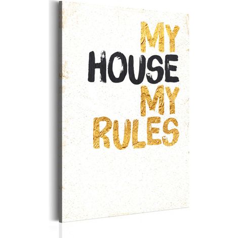 Tableau Imprimé "Ma Maison : My House, My Rules" 40 x 60 cm (1/2)