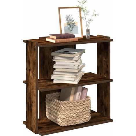 Bücherregal 3 Böden Räuchereiche 60x30x60 cm Holzwerkstoff