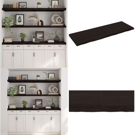 Wandregal Dunkelbraun 180x60x(2-6)cm Massivholz Eiche Behandelt - Wandregal - Eichendielen - Holzmöbel - Landhausstyle - Wohnraumgestaltung - Home & Living (1/5)