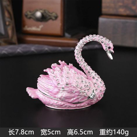 Boîte à bijoux (rose) en émail, décoration intérieure, artisanat, boîte de rangement en métal
