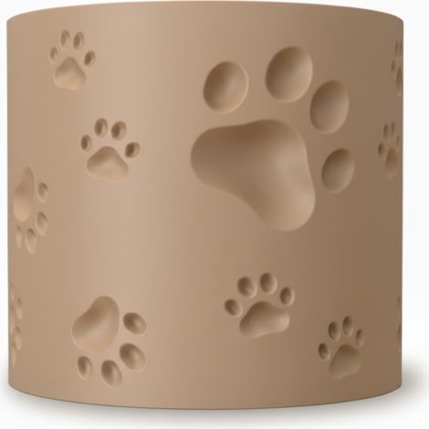 Vaso per piante moderno di colore beige a forma di zampa di animale.