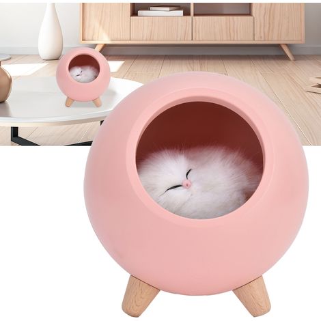 Luz nocturna LED recargable con forma de casita para mascotas, puerto USB, función de atenuación y compartimento de almacenamiento. (1/5)