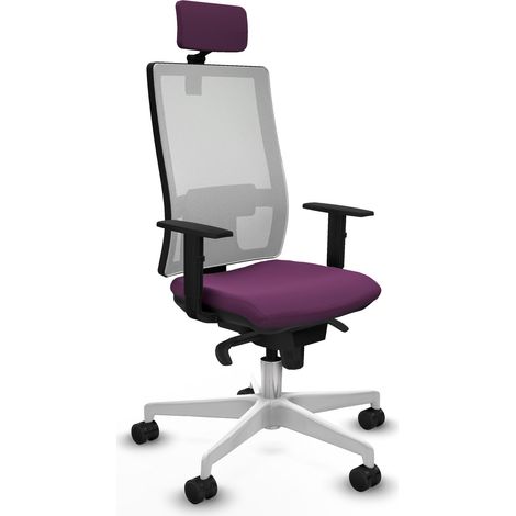 Horna sincro malla blanca similpiel morado brazos 1D base blanca cabecero 2D ruedas 65mm nailon (1/5)