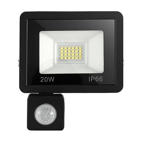 Projecteur LED extérieur 20W avec détecteur de mouvement 6500K Projecteur LED extérieur, IP66 avec lampe de sécurité à détecteur de mouvement, pour jardin, terrasse, pelouse, fête,180-240V (1/5)