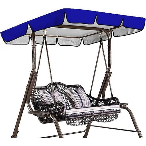 Toile de Rechange pour Balancelle Toit de Balancelle de Jardin Universelle, Huvent de Rechange Balancelle Imperméable (Couleur : Bleu, Taille : 142×120×18CM)