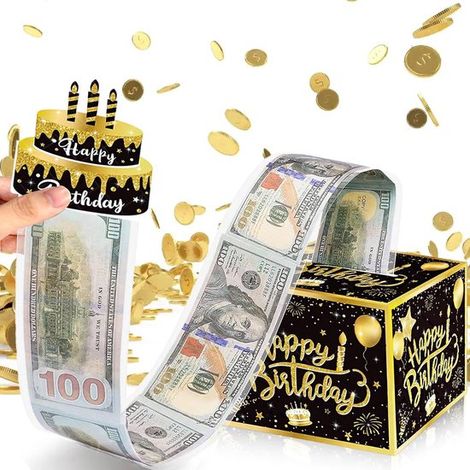Caja de regalo explosiva con sorpresa, Hucha divertida, Hucha con 30 bolsas transparentes, ¡Sorpresa al tirar, Regalos de cumpleaños (1/5)