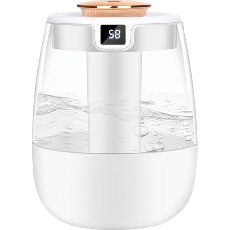 Kaelt - 1.8L Humidificateur d'Air avec Affichage Intelligent de l'humidité, Ultra-silencieux 20dB, 20H d'Autonomie, Lumière LED, Arrêt Auto