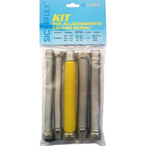 SET 5 RACCORDI INOX ESTENSIBILI 3/4 GAS  P/CALDAIA