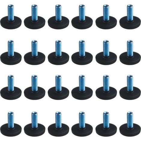 M8 24 Pièces Pied de Meuble Reglable Pieds de Nivellement pour Chaise de Table Pieds de Meubles à Visser avec des Noix (2.7×2.8cm) (1/5)