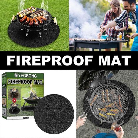 Tapis ignifugé haute température, résistant aux flammes, idéal pour pique-nique, camping, barbecue et réchaud. (1/5)
