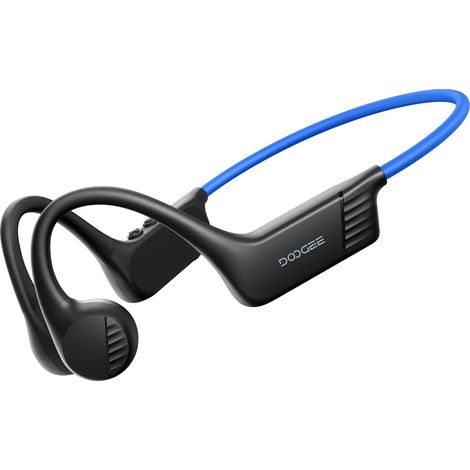 Auriculares de conducción ósea, Bluetooth 5.4, resistentes al agua IP66, color negro-azul. (1/2)