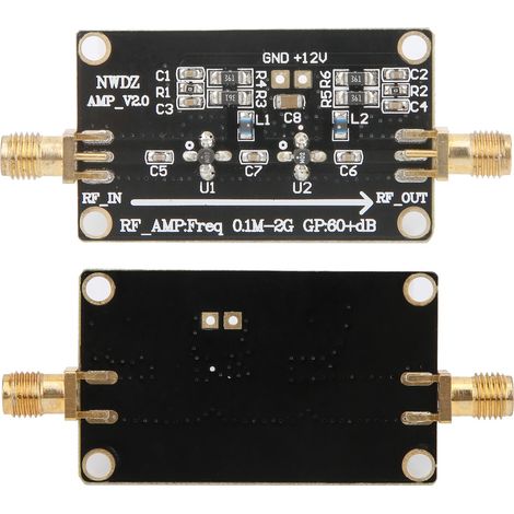 Module d'amplification à large bande RF LNA 0,1M-2G, gain élevé 60 dB et faible bruit (1/5)