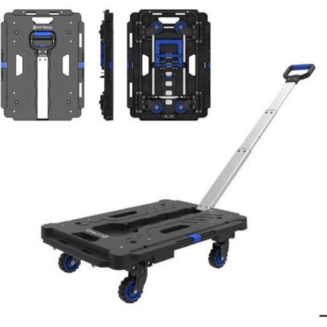 Carrello PORTATUTTO PORTAPACCHI Multifunzione FOLD FLAT con manico telescopico in alluminio ruote 360o HYTAMA