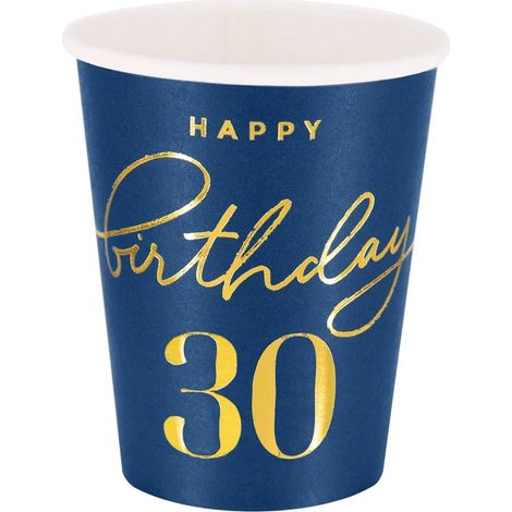 Happy Birthday 30 Tassen, marineblau 220ml 6 Stück. (1/3)