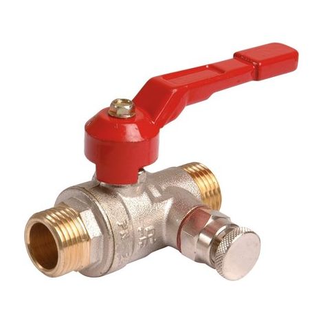 Vanne sphérique standard + purge 15x21 mm – Raccord 2 – Pour chantiers humides – Usage professionnel – Comisa (1/3)